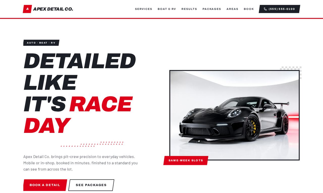Preview of the Trackday Motor Detail website