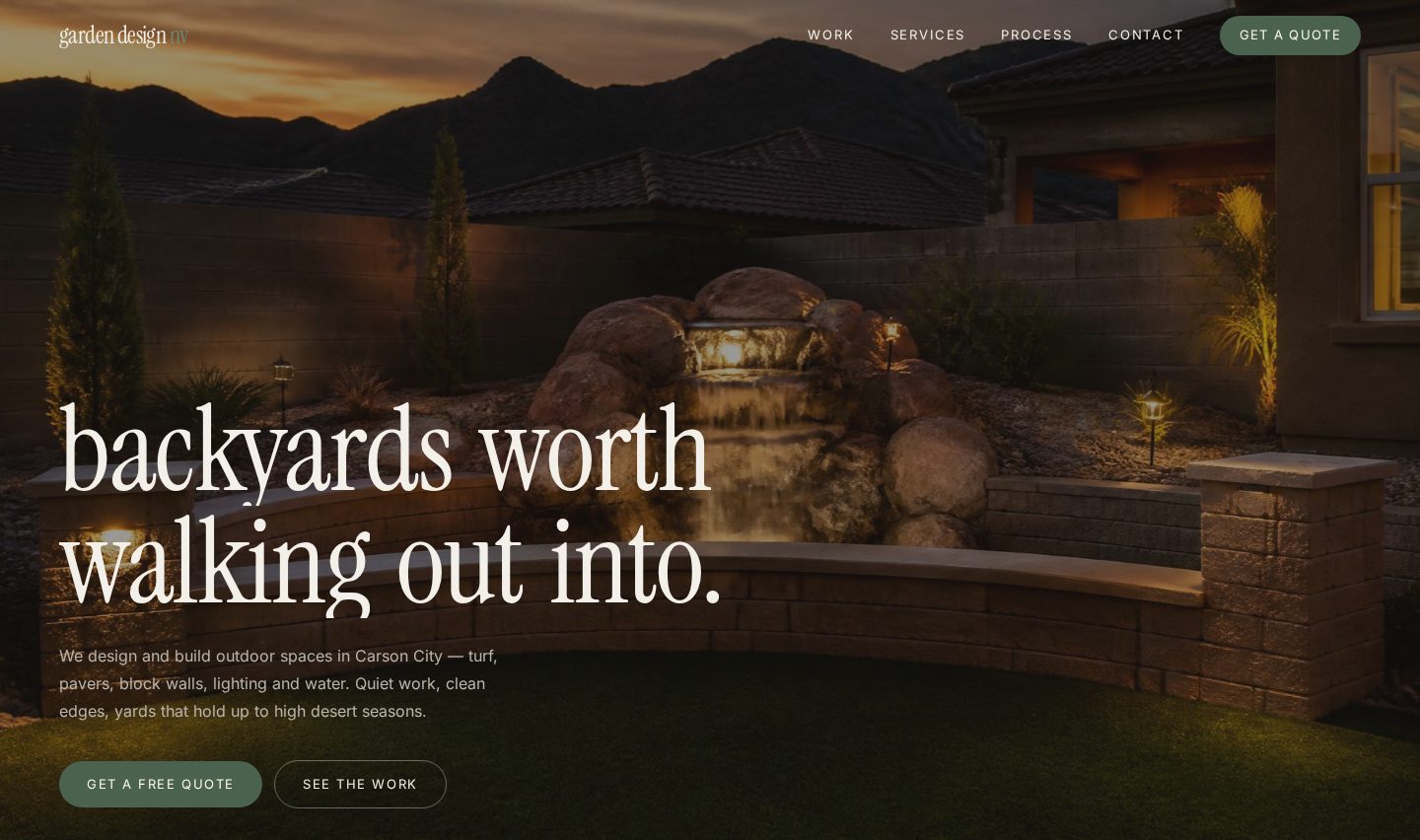 Homepage preview of the Dry Creek Outdoor Living website
