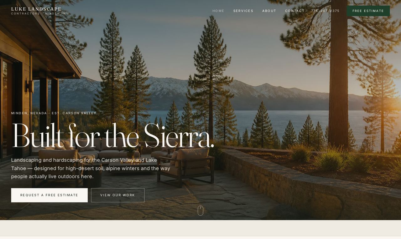 Preview of the Alpine Ridge Landscape website