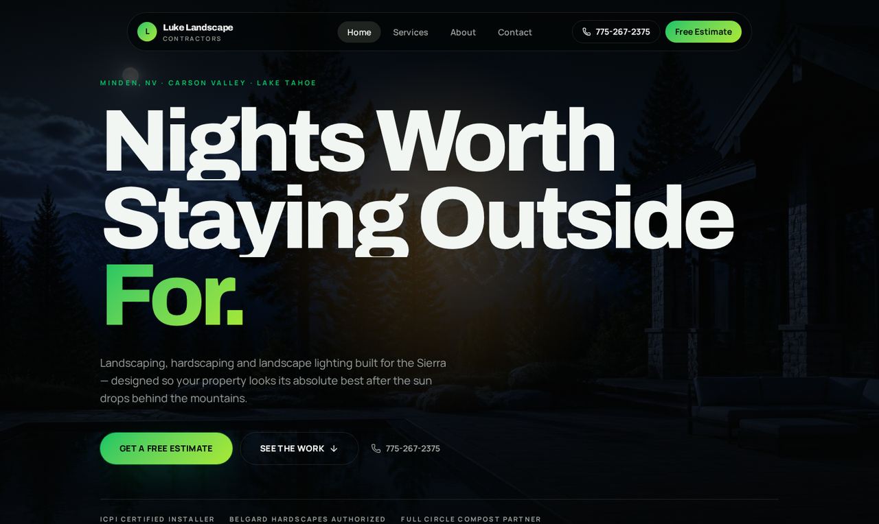 Preview of the Lantern Outdoor Lighting website